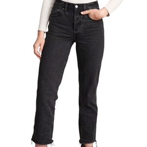 Abercrombie & Fitch Fade Black Ankle Straight Ultra High Rise Jeans Size 27/4